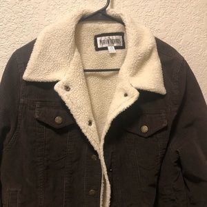 brown corduroy Sherpa jacket